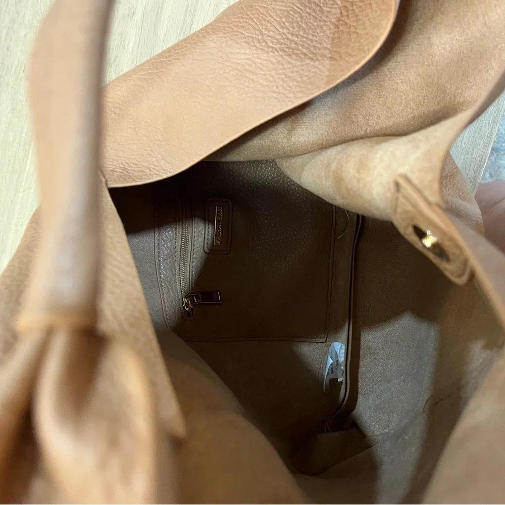 Shiraleah Tan Pebbled Leather Hobo Bag